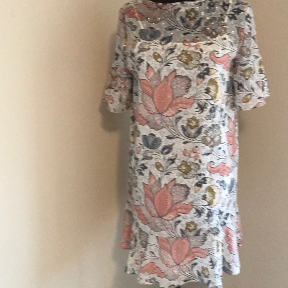 EUC Loft Shift Dress with Bottom & Ruffle Sleeves